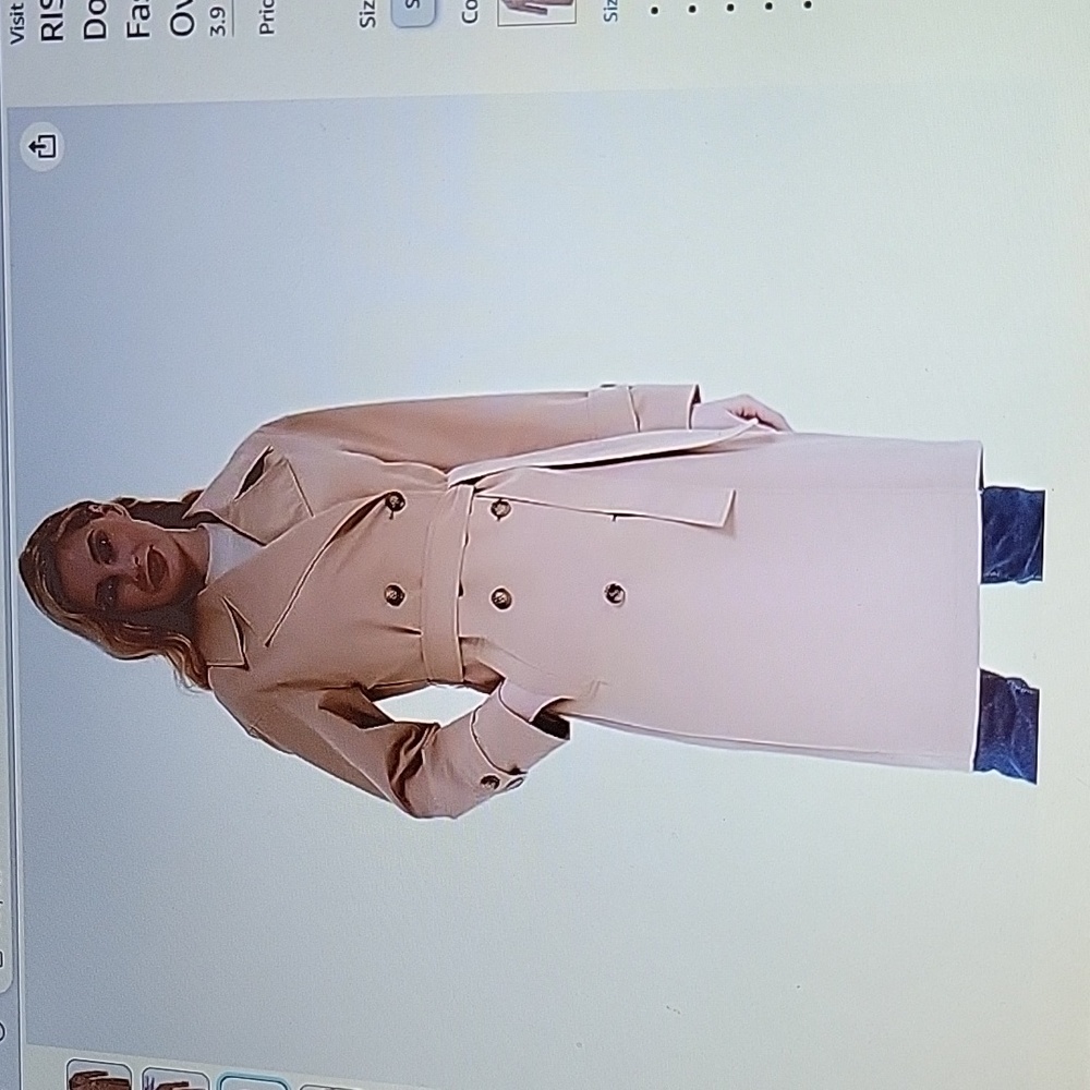 Risissida double breasted trench coat water resistant loose oversize Medium New…